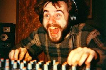 An excited producer tweaking the EQ on a mix