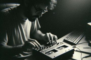 Music producer making loops