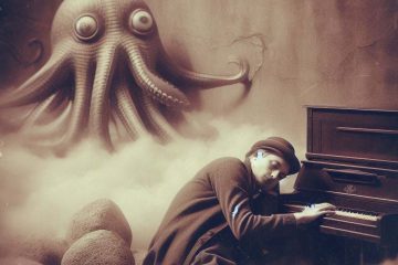 Surreal vintage photos of pianist sleeping