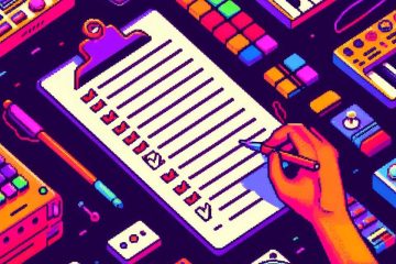music producer filling out checklist