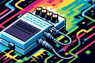 pixel art guitar pedal