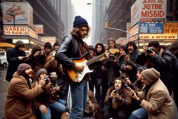Musician playing to fans on the streets of New York City
