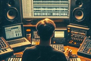 Music producer working with loops in a DAW