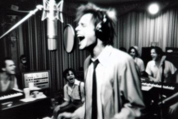 A singer belting out a tune off pitch